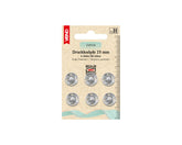 6 Annäh-Druckknöpfe MS silberfarbig VENO - 15 mm - 210115